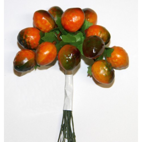 Decorative bouquet of Needlework "Orange berries" 12pcs 