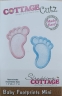 Нож для вырубки "Baby Footprints Mini" CottageCutz, размер 4.5Х4.5 см