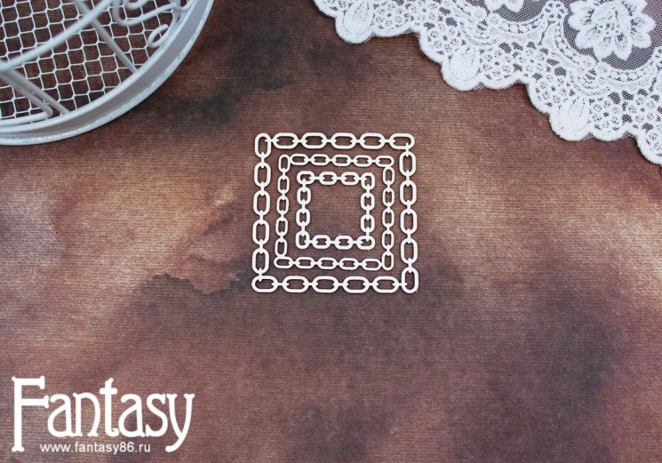 Чипборд Fantasy «Квадрат из цепей 2523» размеры от  3,1 до 6,7 см