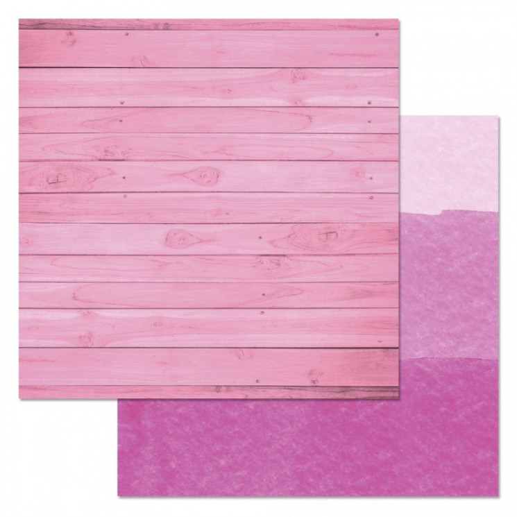 Двусторонний лист бумаги ScrapMania "Фономикс. Розовый. Досочки", размер 30х30 см, 180 гр/м2 
