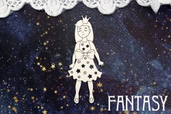 Чипборд Fantasy "Принцесса с бантиком 1385" размер 8,3*3,5 см