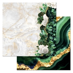 Двусторонний лист бумаги ScrapMania "Малахитовый цветок. Шкатулка со сказками", размер 30,5х30,5 см, 180 гр/м2 
