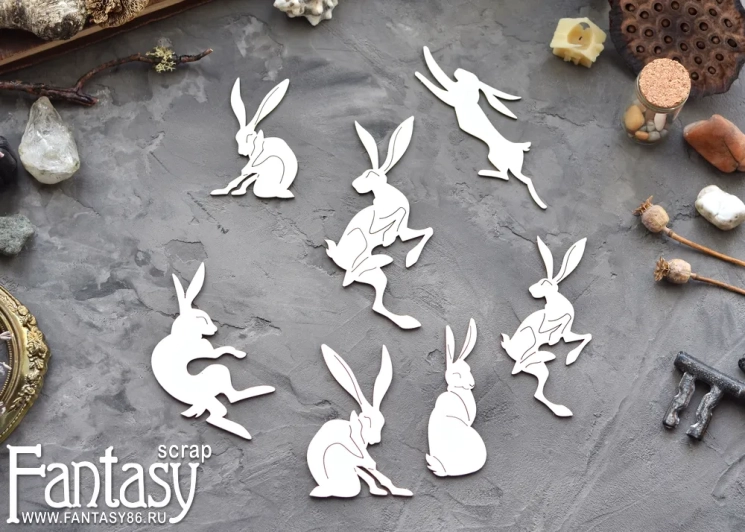 Чипборд Fantasy "Набор мини зайцы 3924" 
