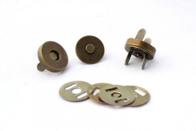Magnetic clasp (buttons) "Bronze", 1.4 cm, 1 piece