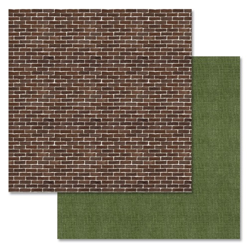 Double-sided sheet of ScrapMania paper "Demob album. Brick wall", size 30x30 cm, 180 gr/m2 