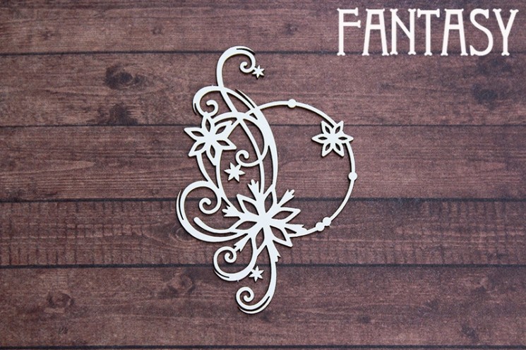 Chipboard Fantasy "Frame with curl 2308" size 7.7*5.2 cm