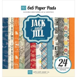 Набор двусторонней бумаги Echo Park "Jack and Jill Boy",24 листа, размер 15х15 см, 180г/м2