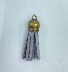 Small grey tassel pendant, size 3.5 cm, 1 pc