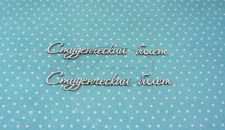 Chipboard Needlework "Student card 2", 2 inscriptions