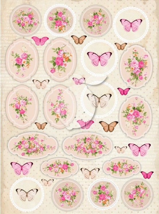 Sheet with pictures for cutting LemonCraft "Vintage Time 029" A4 size 