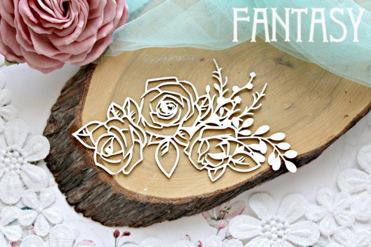 Chipboard Fantasy "Big bouquet of roses 710" size 14*8 cm