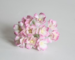 Цветы вишни средние "Розовый + белый" размер 1,5-2 см 5 шт