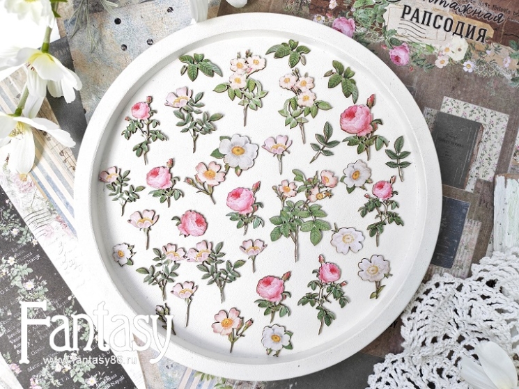 Высечки Fantasy на картоне "Винтажная рапсодия -1", в наборе 32 шт