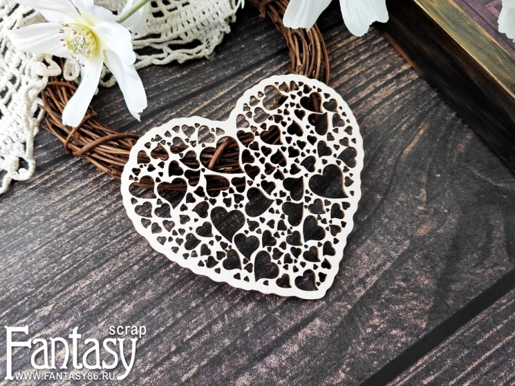 Чипборд Fantasy "Сердце 3880" размер 11,5*10 см