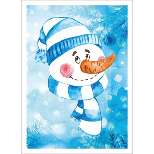 Тканевая карточка "Чудесная зима. Нос морковкой" размер 6.5*9 см