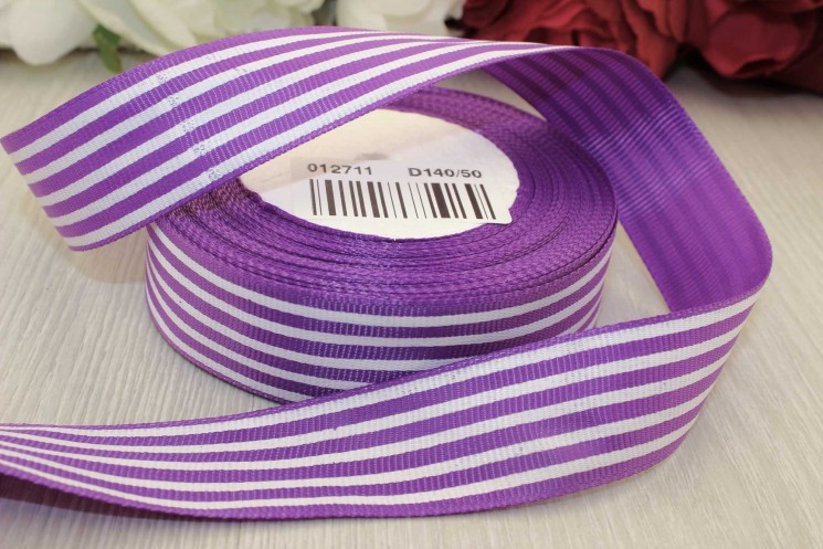 Turnip ribbon "Lilac-white", width 2.5 cm, length 1 m