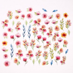 Набор высечек MonaDesign "Акварельные цветы", 66 элементов