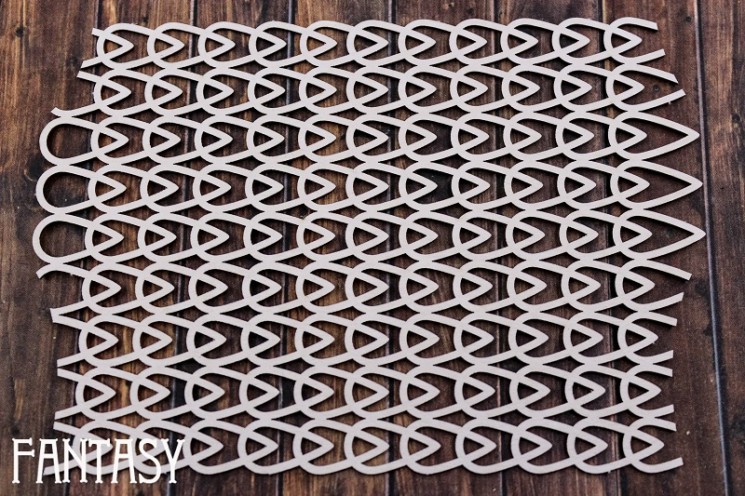 Chipboard Fantasy  "Background knitting 2259" size 9*13 cm