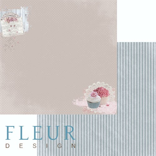 Double-sided sheet of paper Fleur Design Spring "Sweets", size 30. 5x30. 5 cm, 190 g/m2