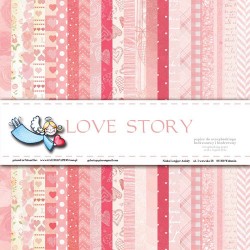 1/2 Набора бумаги Galeria papieru "Love story", 12 листов, размер 15х15 см