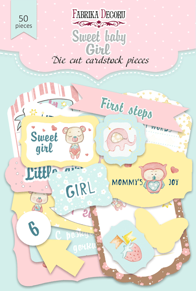 Set of die-cuts Fabrika Decoru collection "Sweet baby girl-1" 50 pcs