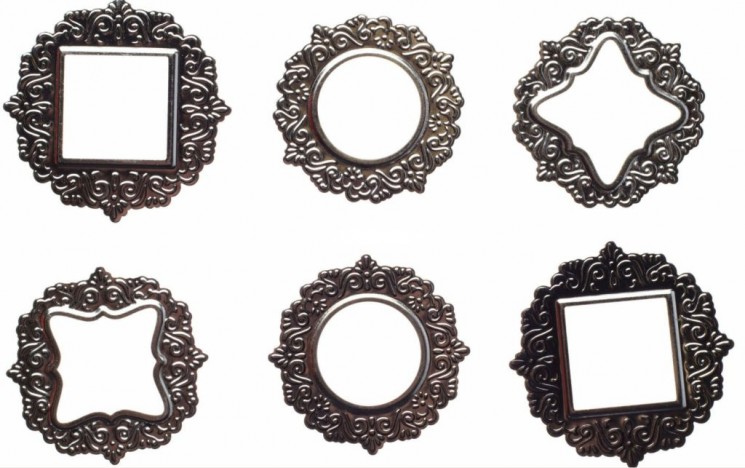 A set of jewelry for scrapbooking "Metal frames", 6 pcs