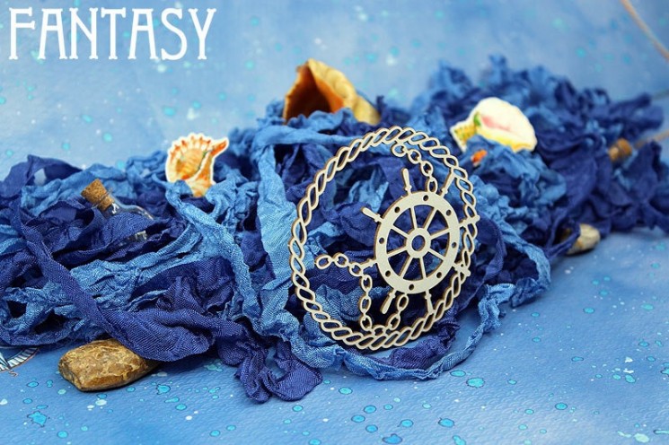 Chipboard Fantasy "Steering wheel with chains 1459" size 7.3*7.3 cm