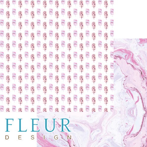 Двусторонний лист бумаги Fleur Design Каникулы "Ванильное мороженое", размер 30,5х30,5 см, 190 гр/м2