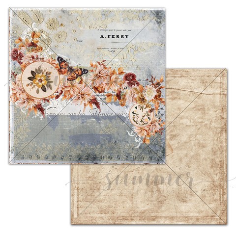 Double-sided sheet of paper Summer Studio Autumn vibes "Breath", size 30.5*30.5cm, 190gr