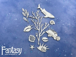 Чипборд Fantasy набор "Теплое море-9 2901", размер от 1,5 см до 6,9*11,4 см