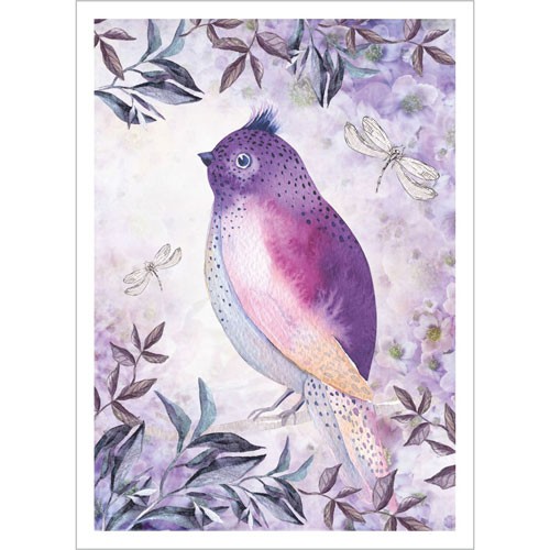 Fabric card " Ethnika. Purple glow. Harmony " size 6.5*9 cm