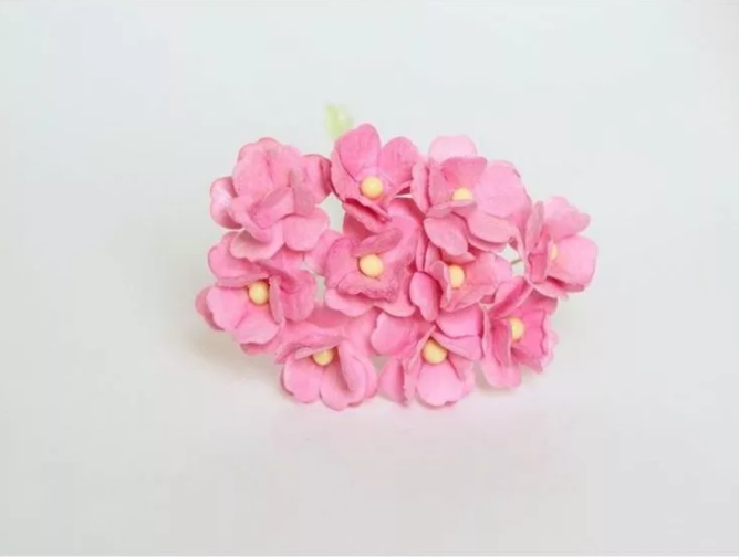 Cherry flowers medium "Pink" size 1.5-2 cm 5 pcs