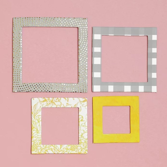 Set of decorative frames with foil "Bright emotions", 4 pcs