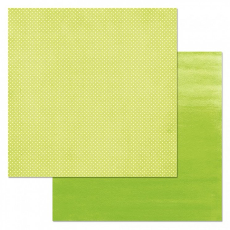 Double-sided sheet of ScrapMania paper " Phonomix. Green. Polka dots", size 30x30 cm, 180 g/m2 