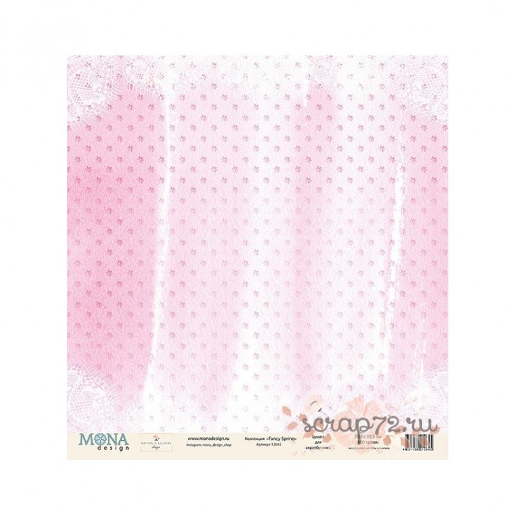 One-sided sheet of paper MonaDesign Fancy Spring "Lace", size 30. 5x30. 5 cm, 190 g/m2