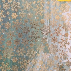 Односторонний лист бумаги АртУзор "Золотые снежинки", размер 15,5х15,5 см, 250 гр/м2