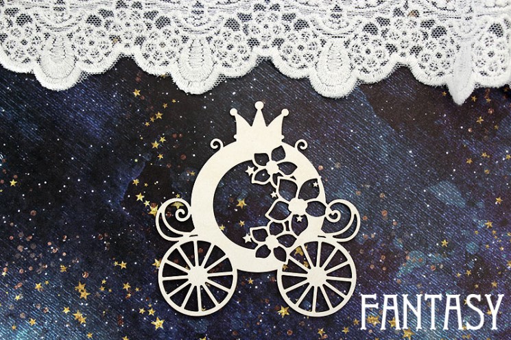 Chipboard Fantasy "Princess Carriage 1446" size 7.6*8 cm