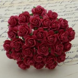 Розы "Красно-коралловые" размер 1,5 см, 10 шт