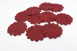 Плоские цветы "Бордовые" размер 5см, 10 шт