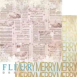 Двусторонний лист бумаги Fleur Design Волшебный лес "Веселые ноты", размер 30,5х30,5 см, 190 гр/м2