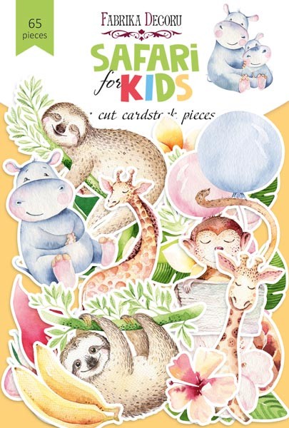 Set of die-cuts Fabrika Decoru collection "Safari for kids" 65 pcs, 250 gr/m2