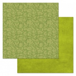 Двусторонний лист бумаги ScrapMania "Фономикс. Зеленый. Цветы", размер 30х30 см, 180 гр/м2