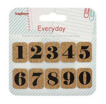 Scrapberry's "Every Day" cork sticker set, 10 pcs