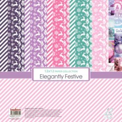 Набор односторонней бумаги ScrapBerry's "Elegantly Festive", 12 листов, размер 30,5х30,5 см, 190 гр/м2