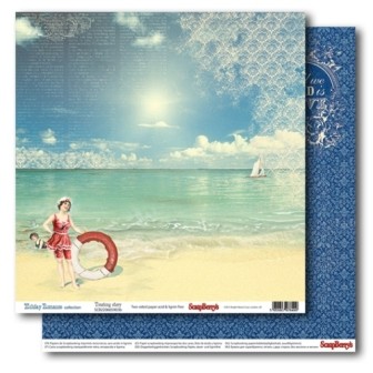 Double-sided sheet of paper Scrapberry's Holiday novel "Touching story", size 30x30 cm, 180 g/m2