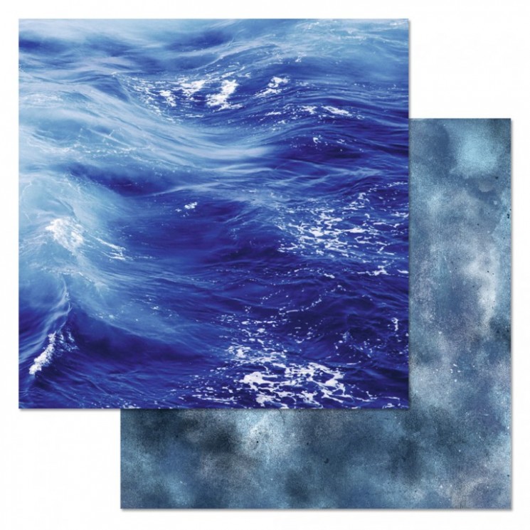 Двусторонний лист бумаги ScrapMania "Армейский альбом. Синее море", размер 30х30 см, 190 гр/м2