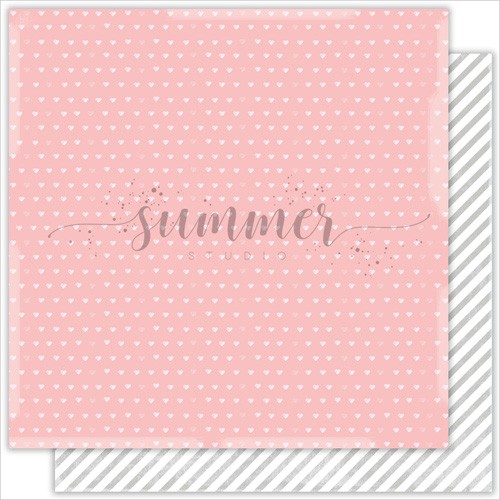 Двусторонний лист бумаги Summer Studio Vanilla Dreams "Sweet" размер 30,5*30,5см, 190гр