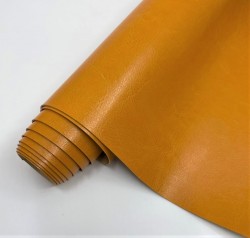 Переплётный кожзам Италия, цвет Ярко-оранжевый глянец, 33Х70 см