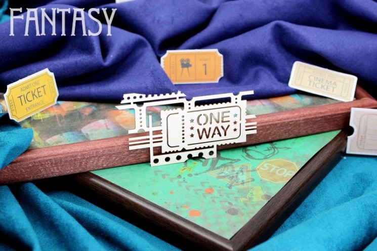 Fantasy Chipboard "Steampunk ONE WAY 2070" size 4.6*8cm