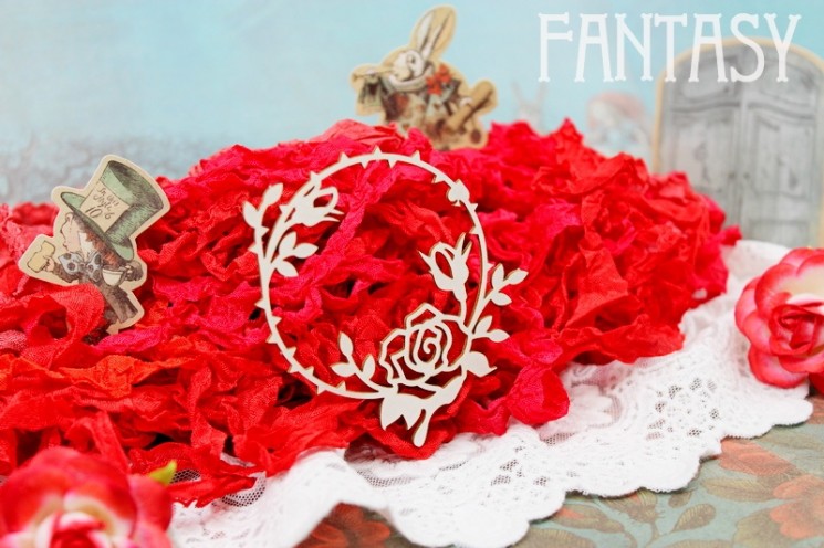 Chipboard Fantasy "Frame with roses 1867" size 7.5*8 cm